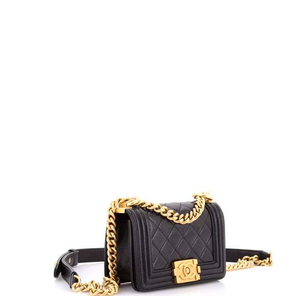 Chanel Boy Flap Bag Quilted Caviar Mini #240541C43B - Picture 2 of 6